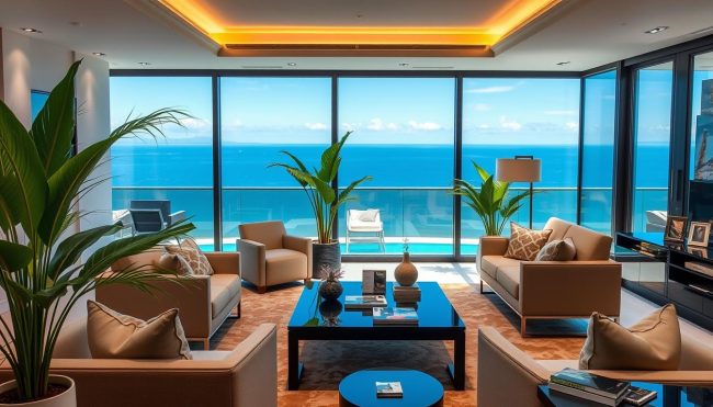 Property investment in Tenerife: conceptual interior with a coastal view