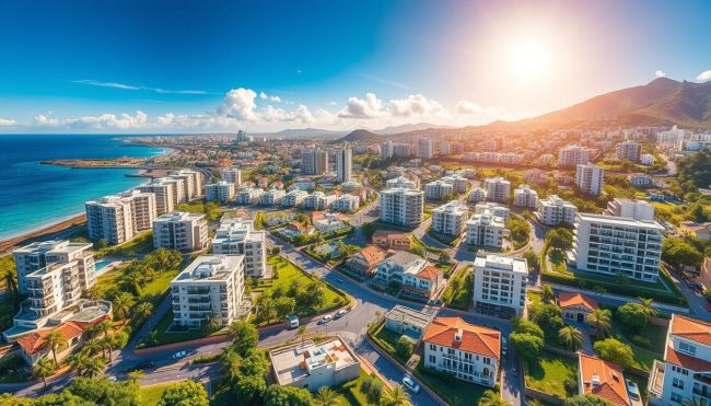Tenerife property market trends: conceptual residential and coastal landscape