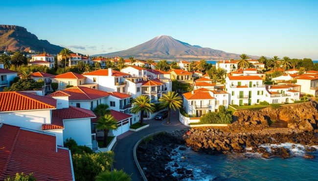 Tenerife vacation properties: conceptual coastal residential buildings