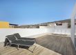 Terraza de Villa Dolce Vita en Armeñime con tumbonas y vistas al entorno