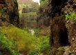Paredes rocosas y vegetación en el interior del Barranco del Infierno
